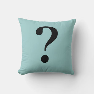 Fragetyp Pillow in Dusty Blue Kissen