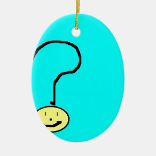 Fragezeichen Emoji, digitale Kunst von Kindern:) Keramik Ornament