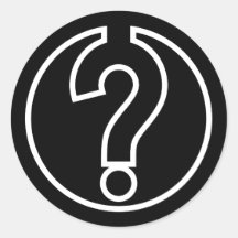 Fragezeichen in schwarzem Kreis