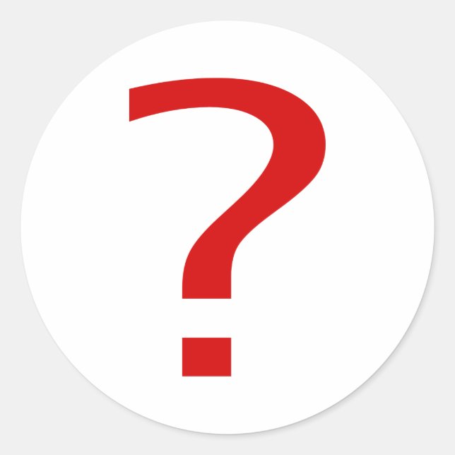 Fragezeichen Runder Aufkleber (Vorderseite)