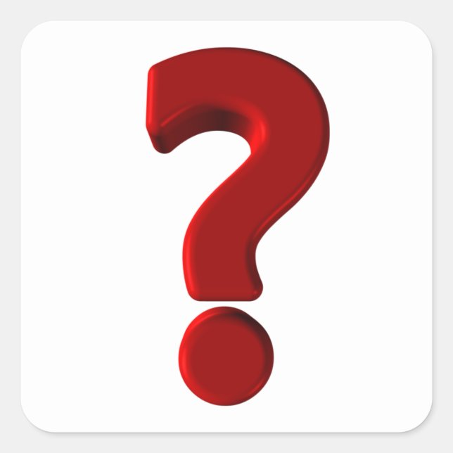 Fragezeichen-Stickers Quadratischer Aufkleber (Vorderseite)