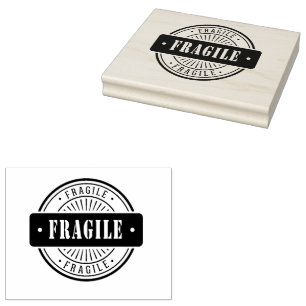 Fragile 4x5 gummistempel