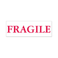 "FRAGILE"-Briefmarke in Rot