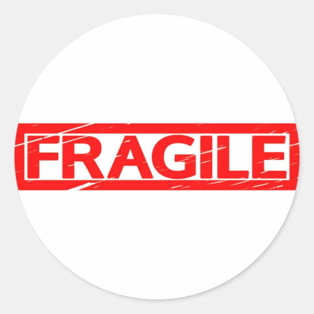 fragile Briefmarke Runder Aufkleber (Vorderseite)