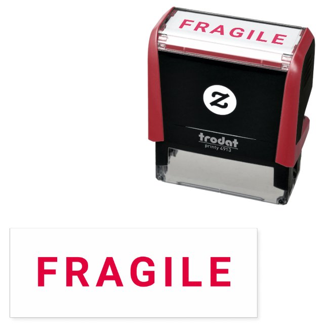 FRAGILE Business Self-Inking Briefmarke RED Permastempel (Beispiel)