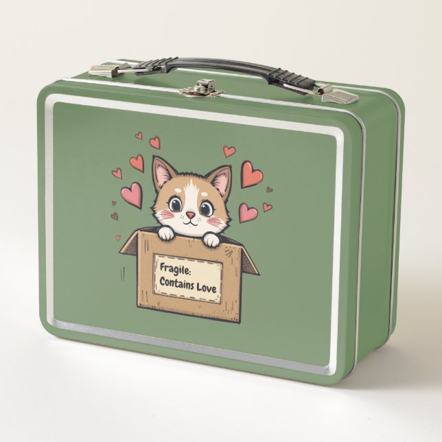 Fragile: Contains Love Metall Brotdose (Vorderseite)
