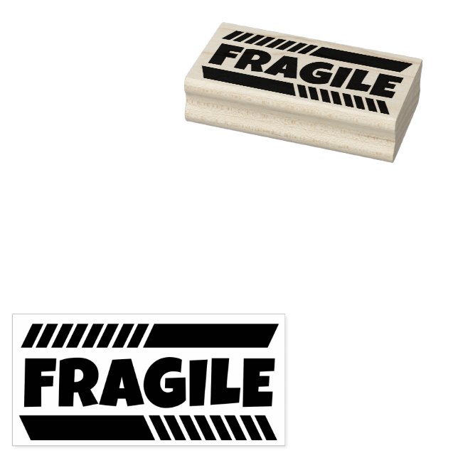 Fragile, fette Briefmarke aus Edelkautschuk Gummistempel (Stempel)