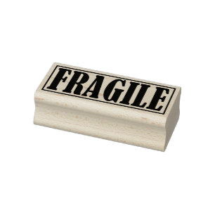 Fragile Geschäftsstelle Gerahmtes einfaches Wort Gummistempel