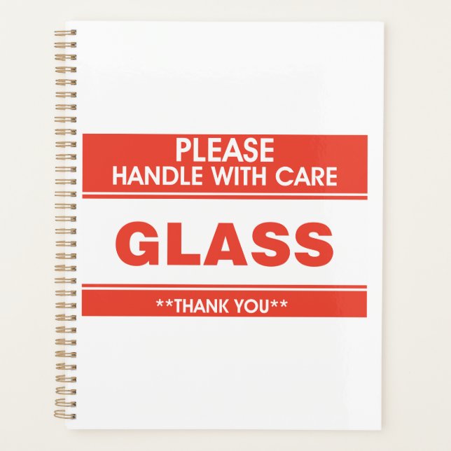 Fragile Glass Handle With Care Warning Planer (Vorderseite)