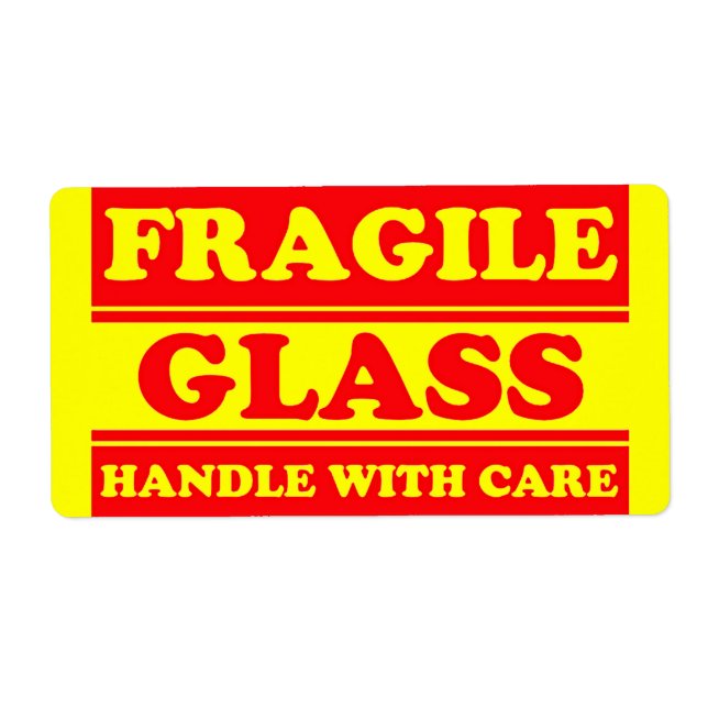 Fragile-Glass-Versandmarke (Vorne)