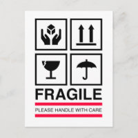 Fragile Handhabung mit sorgfältigem Grafikdesign