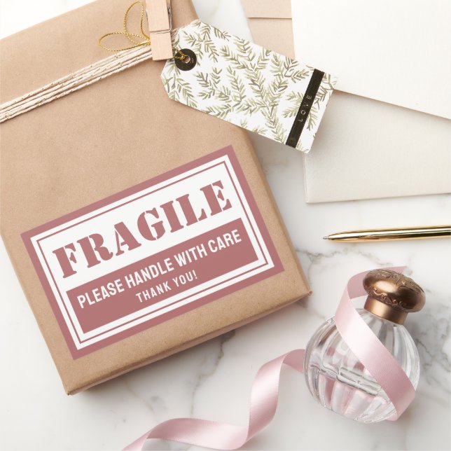 Fragile Handhabung mit sorgfältiger E-Mail- und Ve Rechteckiger Aufkleber (Schenken)