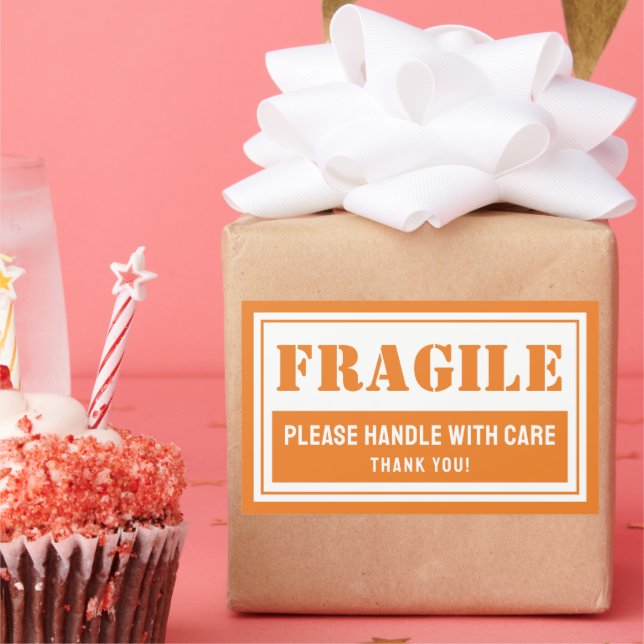 Fragile Handhabung mit sorgfältiger E-Mail- und Ve Rechteckiger Aufkleber (Party)