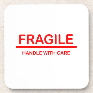 Fragile Handhabung mit Vorsicht Getränkeuntersetzer