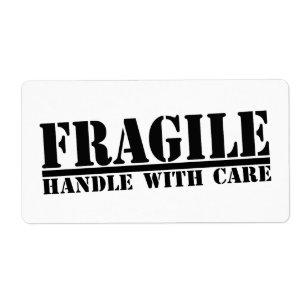 Fragile Handhabung mit vorsichtigen Etiketten