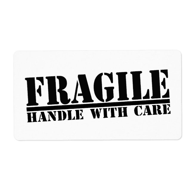 Fragile Handhabung mit vorsichtigen Etiketten (Vorne)
