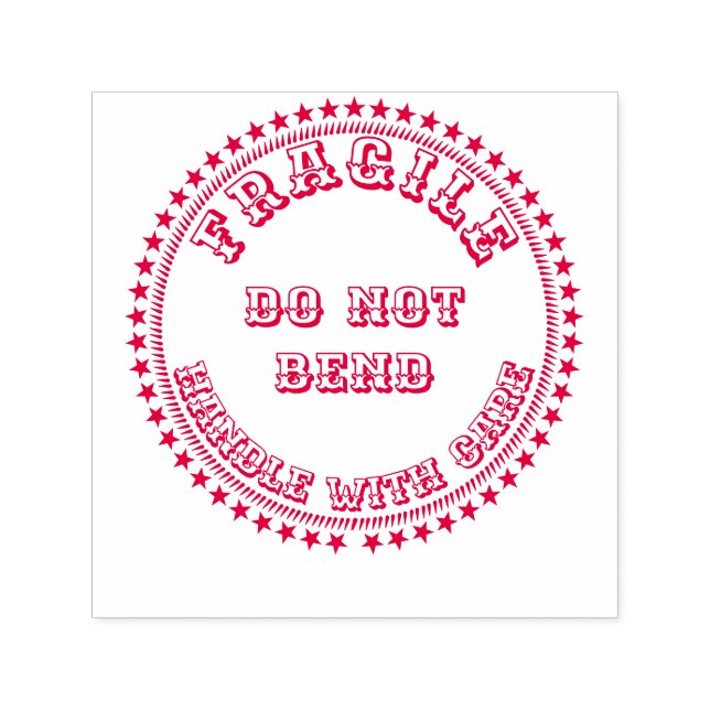 Fragile Handhabung vorsichtig biegen nicht rund ro Permastempel (Design)