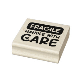 FRAGILE Handle With Care Heart Gummistempel