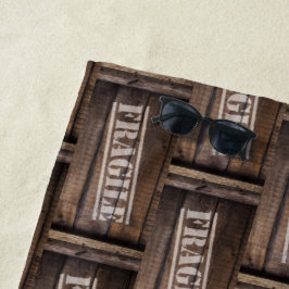 Fragile Holzkiste Vintag-braunes Holzkorn Strandtuch