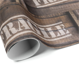 Fragile Holzkiste Vintag Geschenkpapier