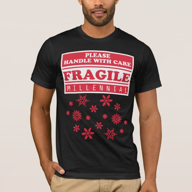 Fragile Jahrtausende, mit vorsichtigen Schneeflock T-Shirt (Vorderseite)