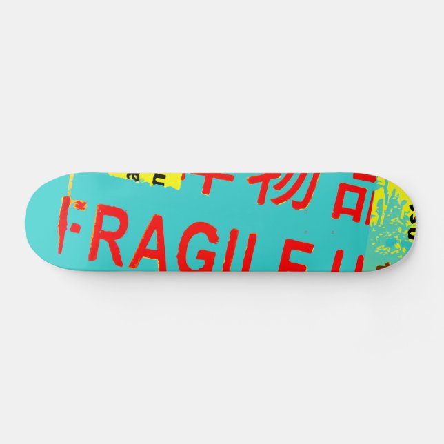 FRAGILE-Kennzeichnung - geschälte Verpackung Skateboard (Horizontal)