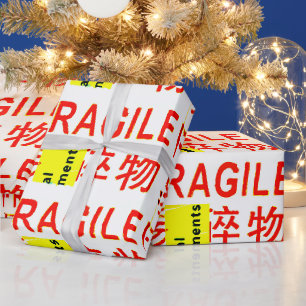 FRAGILE-Kennzeichnung mit COOLEN asiatischen Zeich Geschenkpapier