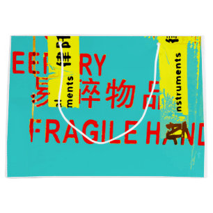 FRAGILE-Kennzeichnung mit COOLEN asiatischen Zeich Große Geschenktüte