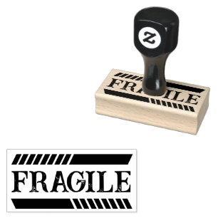 Fragile nicht mit Pflege-Gummi-Briefmarke fallen l Gummistempel