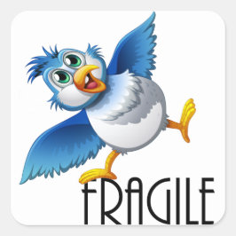 FRAGILE QUADRATISCHER AUFKLEBER