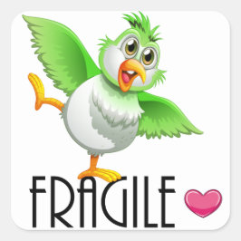 FRAGILE QUADRATISCHER AUFKLEBER