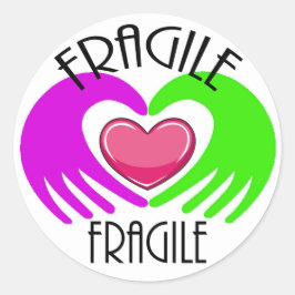 FRAGILE RUNDER AUFKLEBER