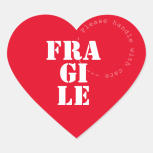 Fragile Schiffstiker Ratschläge Herz - geformt Herz-Aufkleber