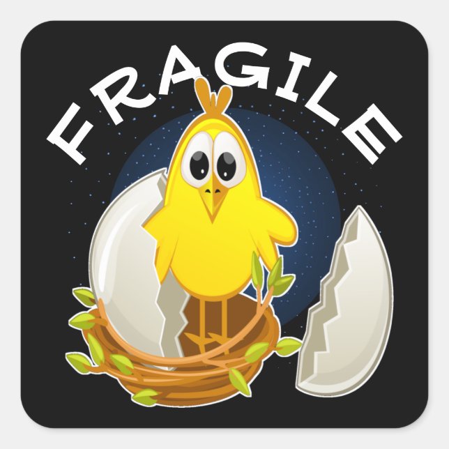 FRAGILE SQUARE STICKER (Vorderseite)