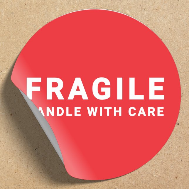 Fragile Sticker | Handhabung mit vorsichtigem Rot (Von Creator hochgeladen)