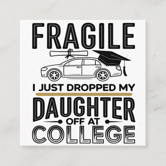 Fragile Uni Drop-Off-Design mit Auto Illustrat Begleitkarte (Vorderseite)
