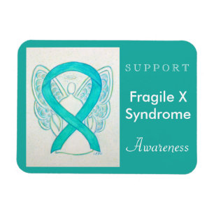 Fragile X Syndrome Awareness Ribbon Angel Magnet