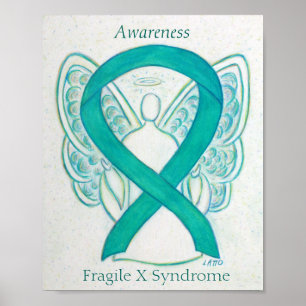 Fragile X Syndrome Awareness Ribbon Angel Print Poster