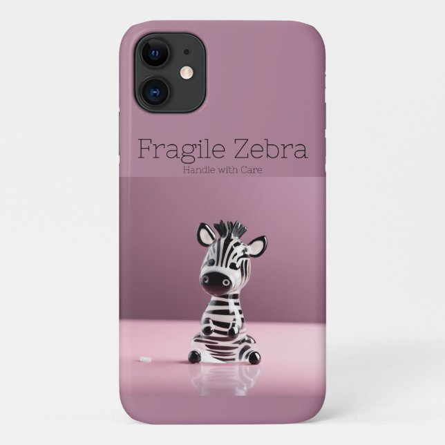 Fragile Zebra: Mit Vorsicht umgehen Case-Mate iPhone Hülle (Rückseite)