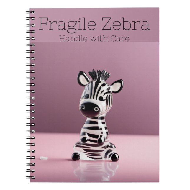 Fragile Zebra: Mit Vorsicht umgehen Notizblock (Vorderseite)