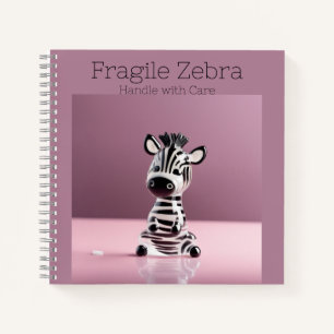 Fragile Zebra: Mit Vorsicht umgehen Notizbuch