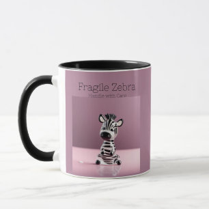 Fragile Zebra: Umgang mit sorgfältiger Tasse