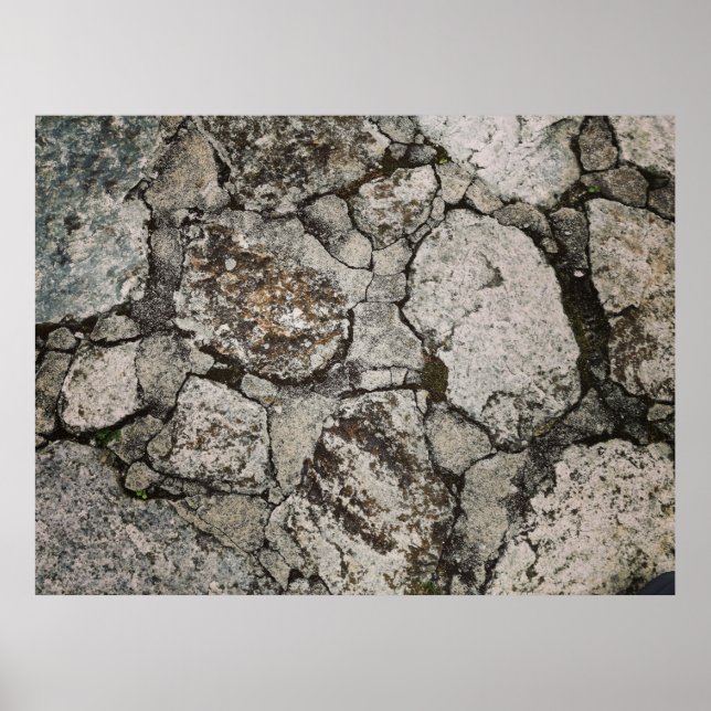 Fragment aus schwarzem und grauem Stein Poster (Vorne)
