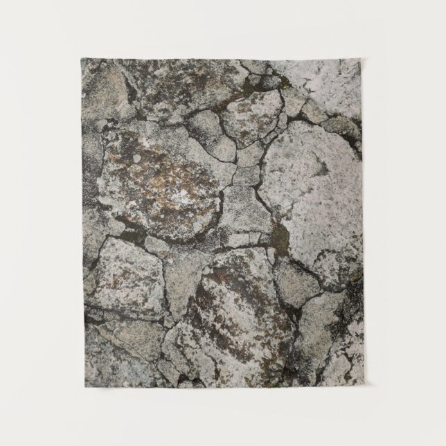 Fragment aus schwarzem und grauem Stein Wandteppich (Vorderseite)