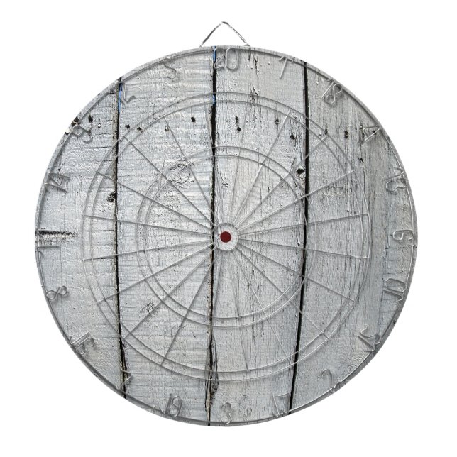 Fragment des alten Bretterzauns grau gemalt Dartscheibe (vorne)