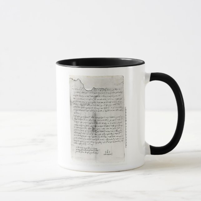 Fragment des Buchstaben geschrieben von Tasse (Rechts)