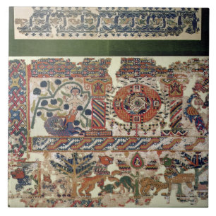 Fragment des Gewebes Jonas und den Wal darstellend Fliese