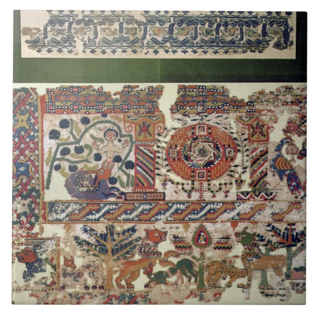 Fragment des Gewebes Jonas und den Wal darstellend Fliese (Vorderseite)