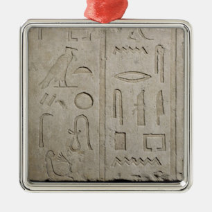 Fragment einer hieroglyphischen Aufschrift Silbernes Ornament