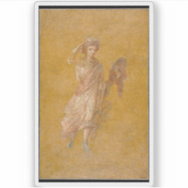 Fragment eines gelben Frescos mit Maus Aufkleber